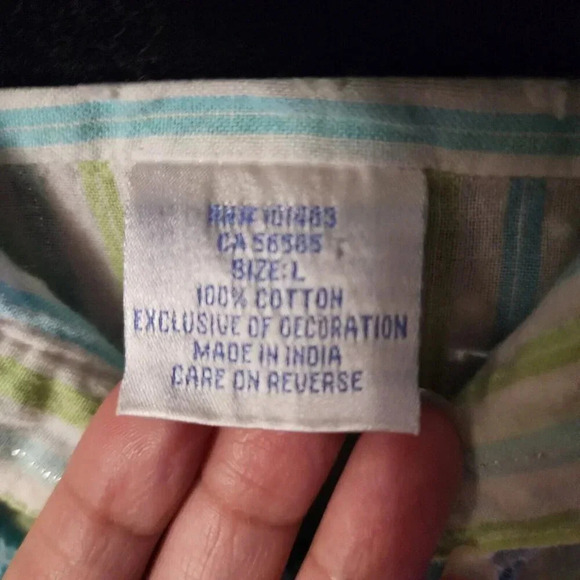 Bleu Bayou Button Down Shirt Women's Large Multicolor 100% Cotton Long Sleeve - Picture 4 of 8